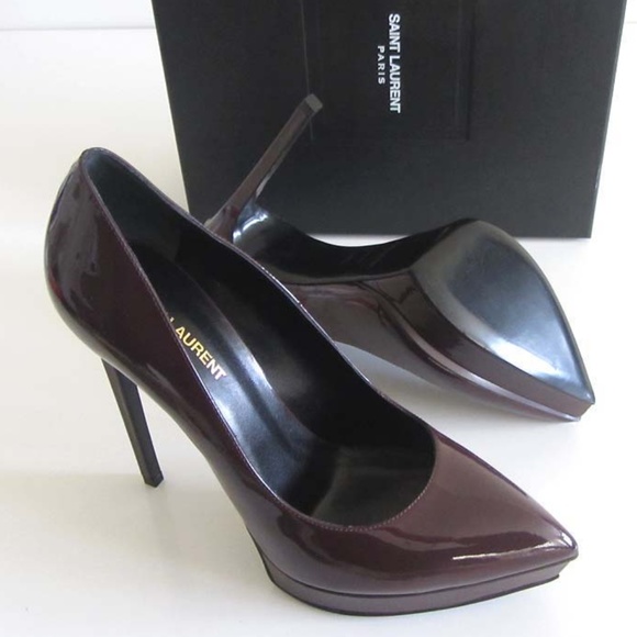 new SAINT LAURENT Janis patent platform pumps 10.5 - Picture 2 of 8